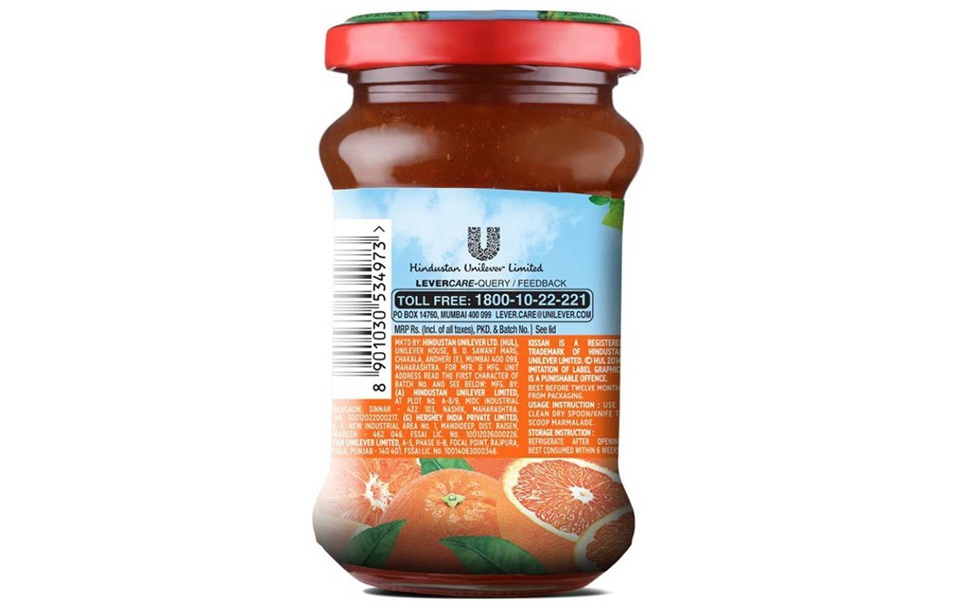 Kissan Orange Marmalade Jam   Glass Jar  200 grams